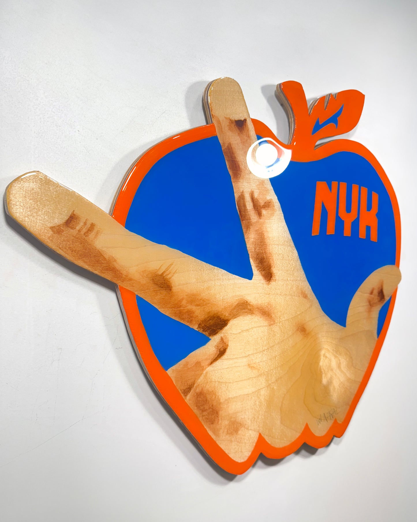 Handmade New York Knicks Jalen Brunson 3-Point Celebration Wood Wall Art - Open Edition