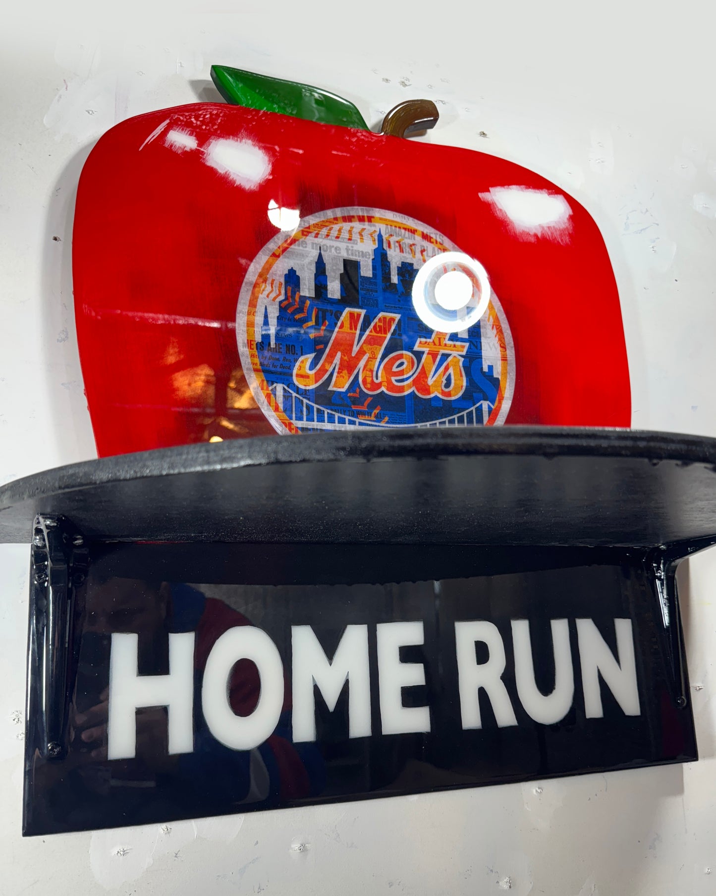 New York Mets “The Home Run Apple” Wall Art Shelf (1986 Tribute, Only 86 Made)
