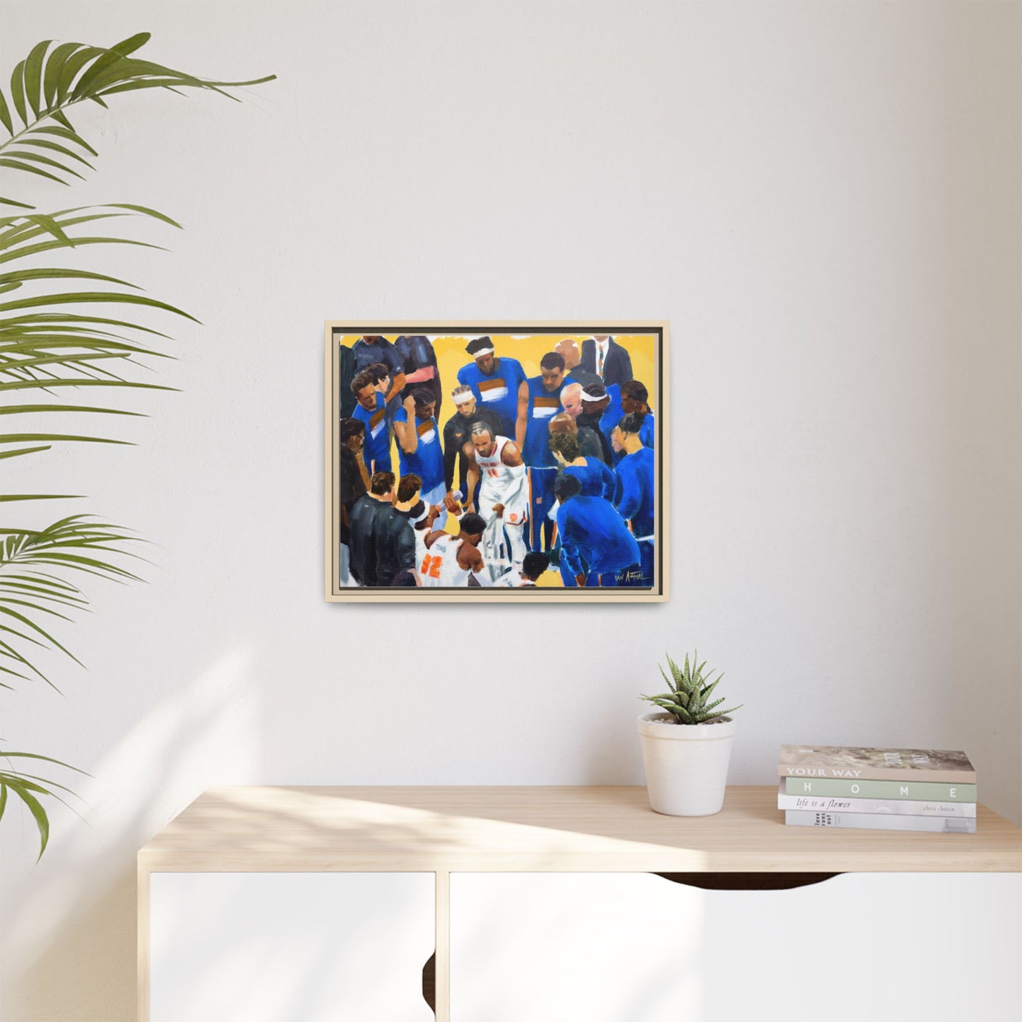 Brunson Timeout Speech - Framed Canvas Print of Original Painting
