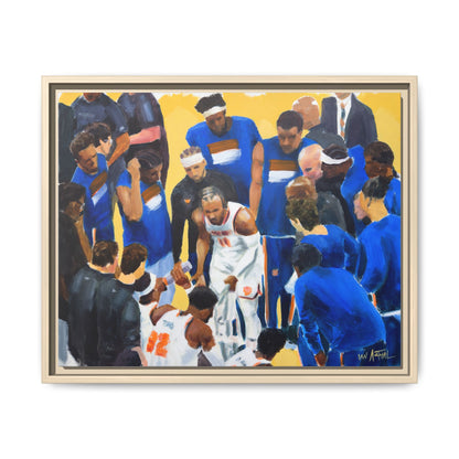 Brunson Timeout Speech - Framed Canvas Print of Original Painting