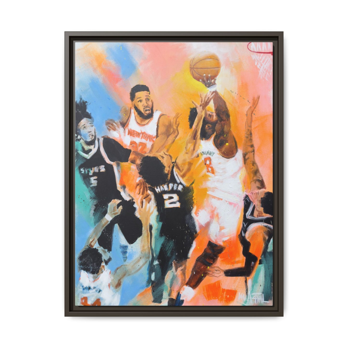 The Hand of OG Anunoby - Framed Canvas Print of Original Painting