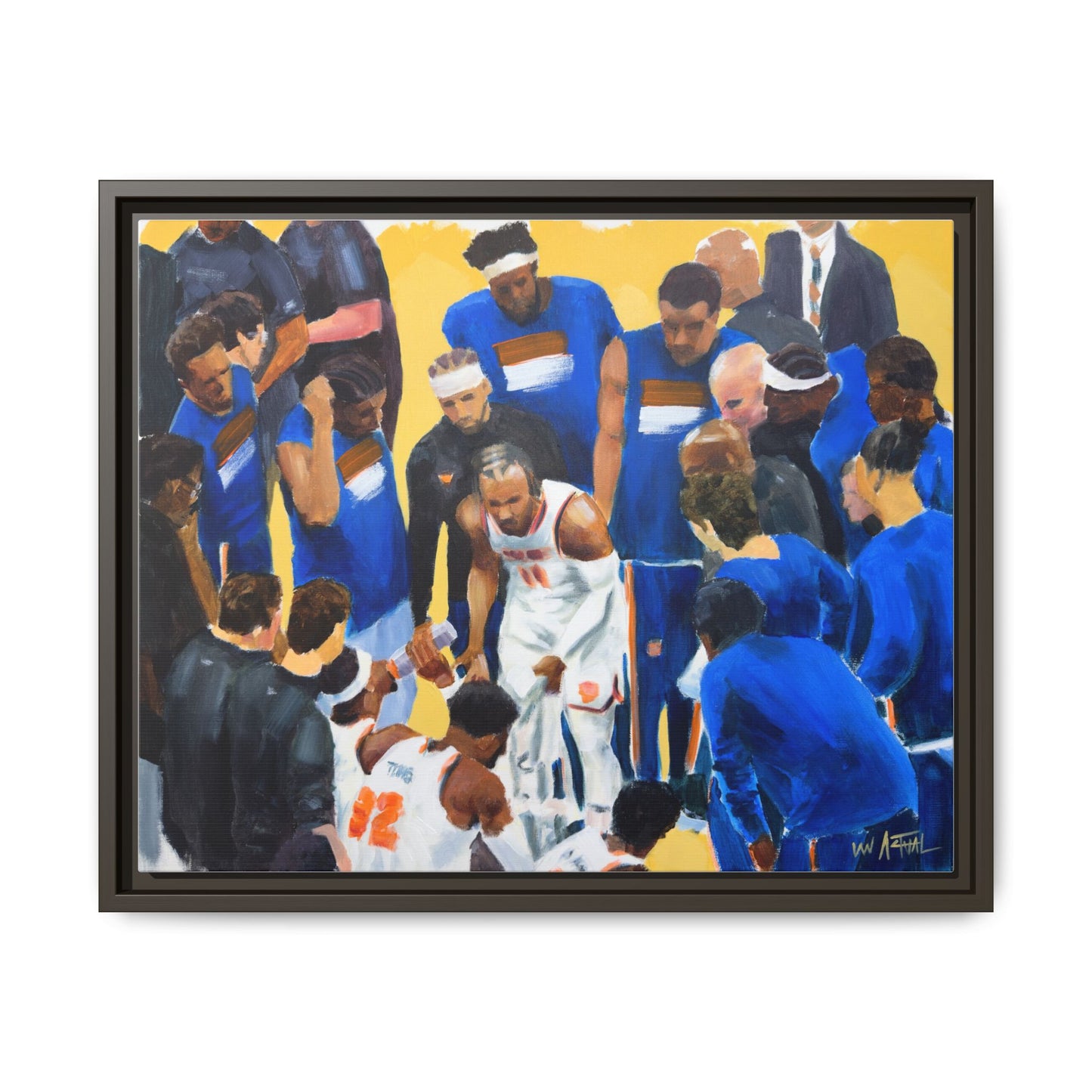 Brunson Timeout Speech - Framed Canvas Print of Original Painting