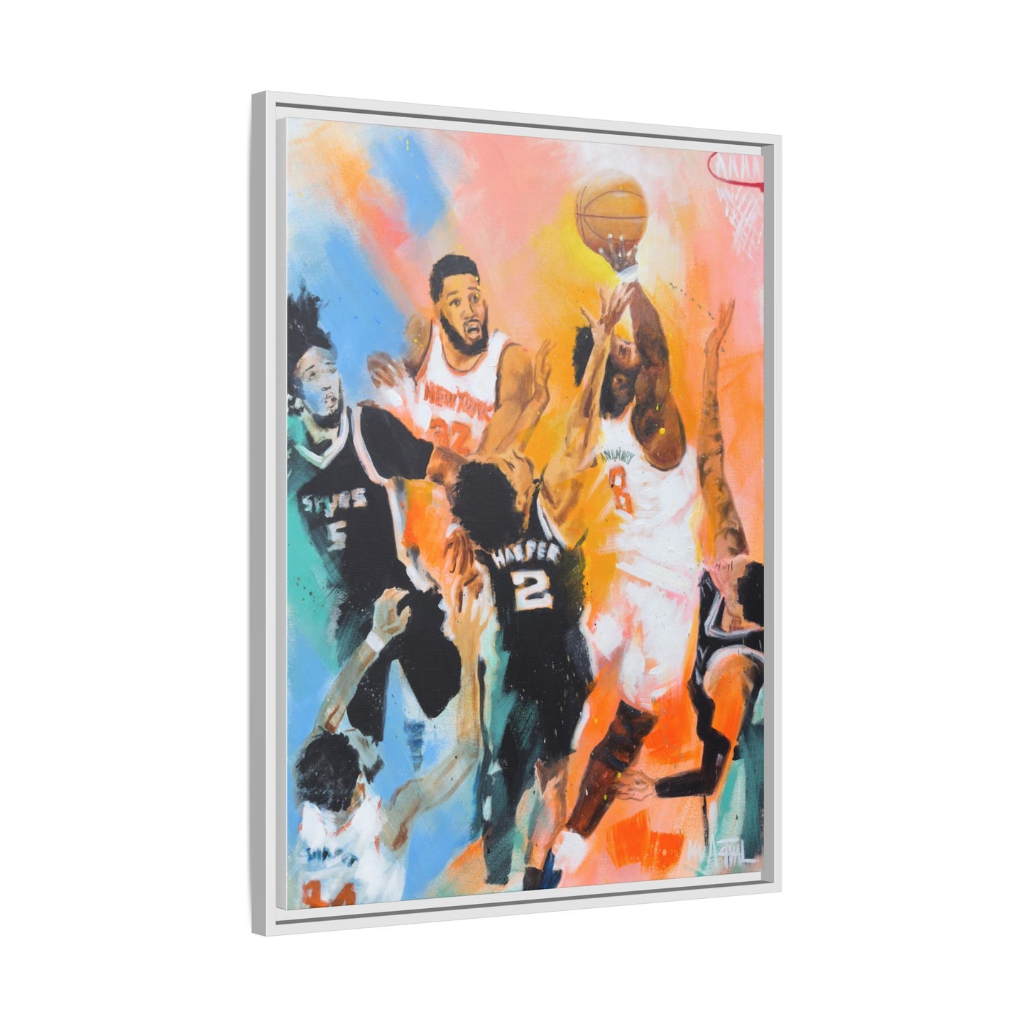 The Hand of OG Anunoby - Framed Canvas Print of Original Painting