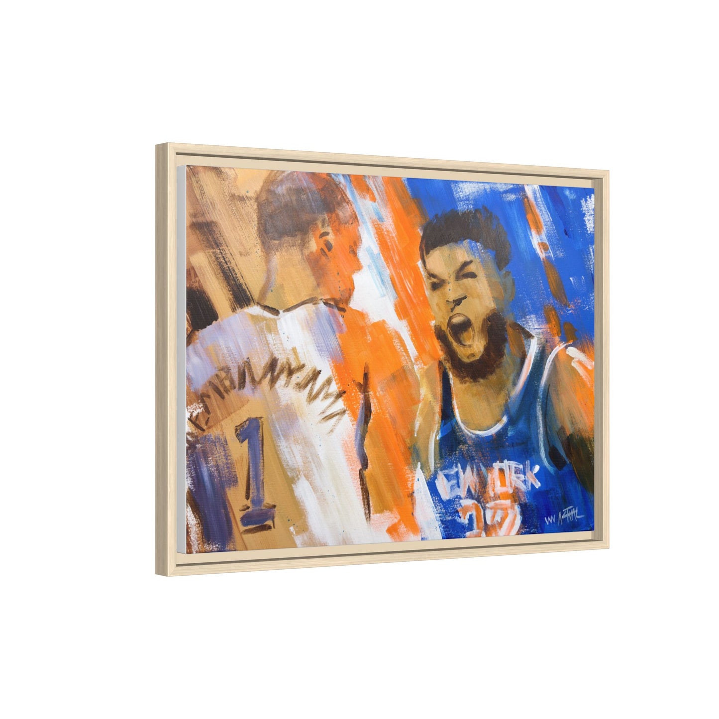 Karl-Anthony Towns vs. Victor Wembanyama Finals Showdown Framed Print | New York Knicks 2026 NBA Finals Wall Art
