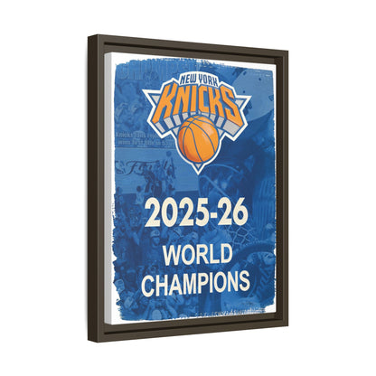 New York Knicks 2025-26 World Champions Banner Framed Canvas Print