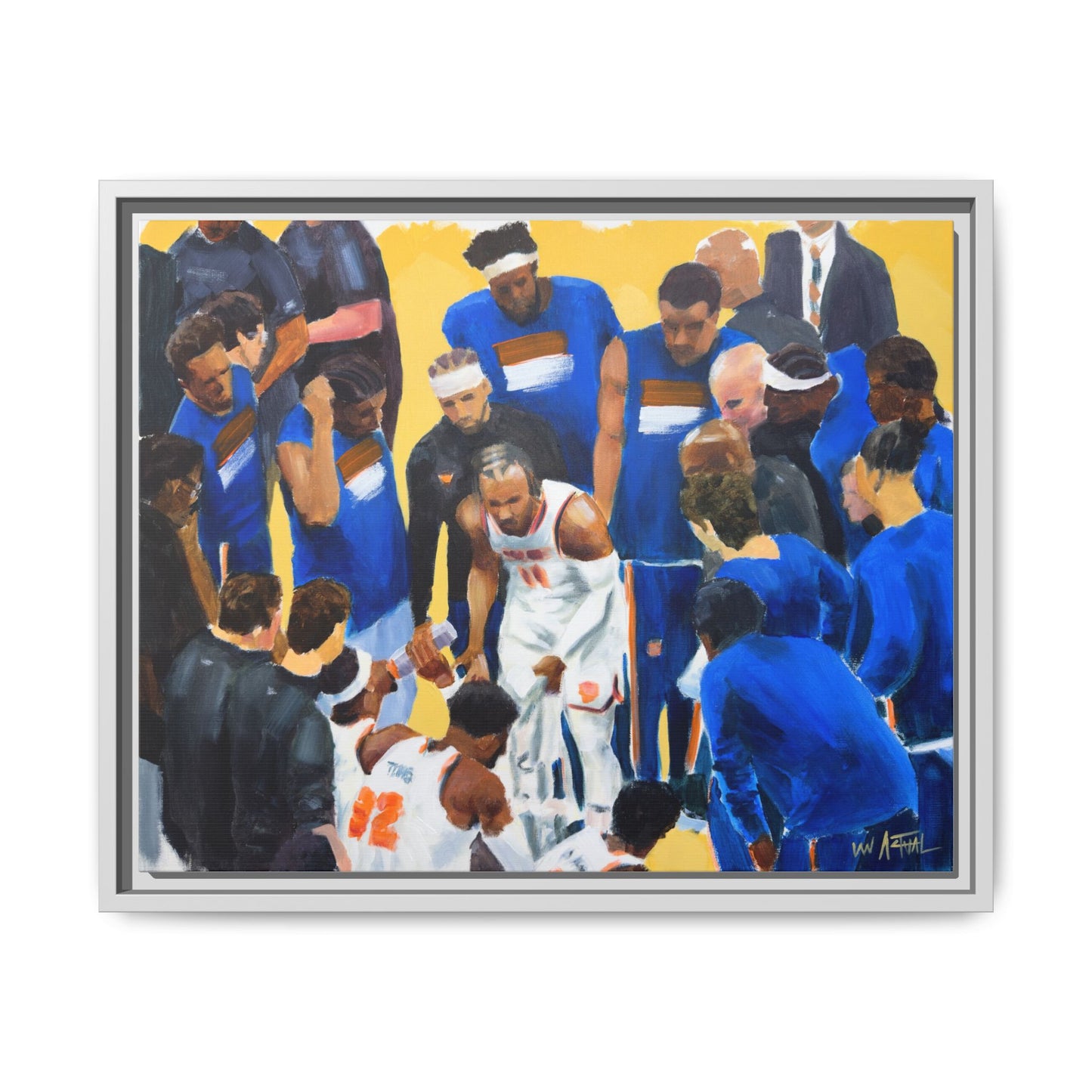 Brunson Timeout Speech - Framed Canvas Print of Original Painting