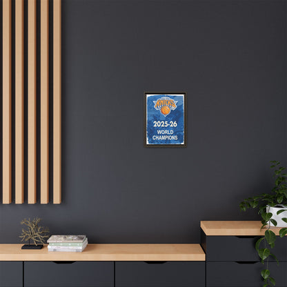 New York Knicks 2025-26 World Champions Banner Framed Canvas Print