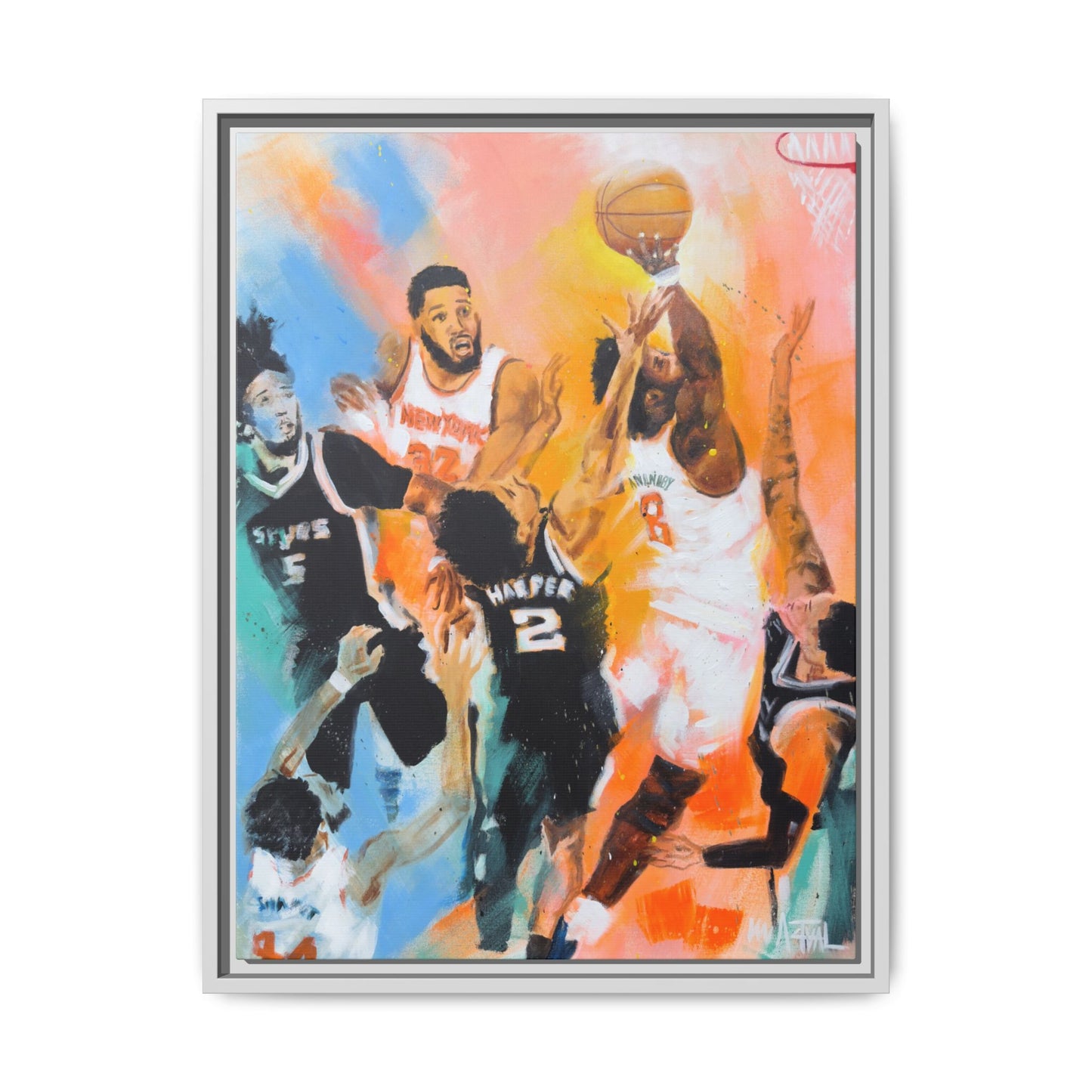 The Hand of OG Anunoby - Framed Canvas Print of Original Painting