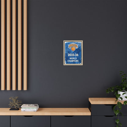 New York Knicks 2025-26 World Champions Banner Framed Canvas Print