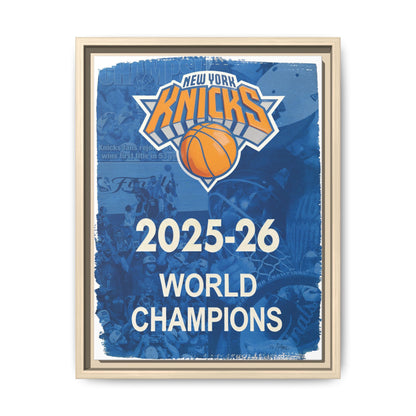 New York Knicks 2025-26 World Champions Banner Framed Canvas Print