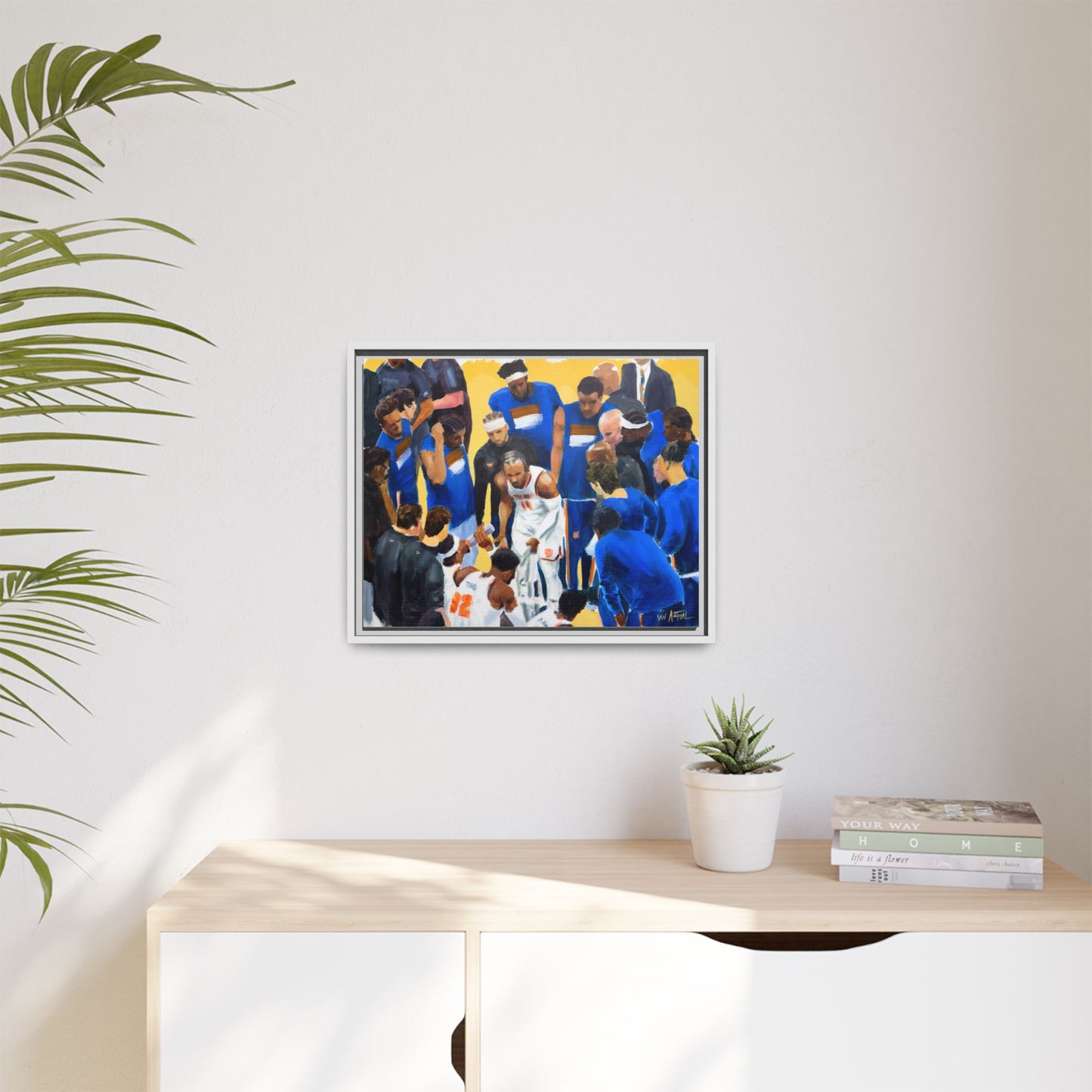 Brunson Timeout Speech - Framed Canvas Print of Original Painting