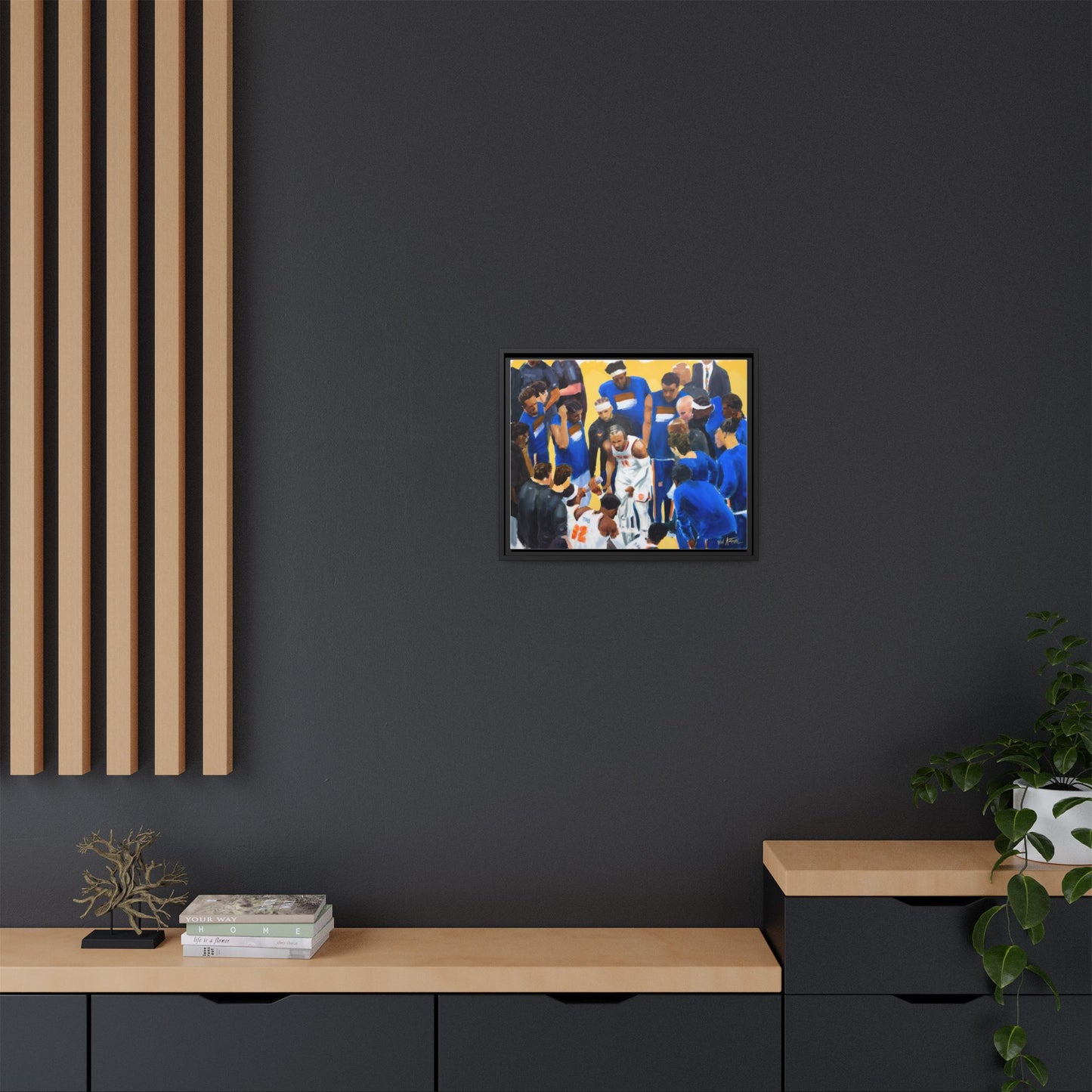 Brunson Timeout Speech - Framed Canvas Print of Original Painting