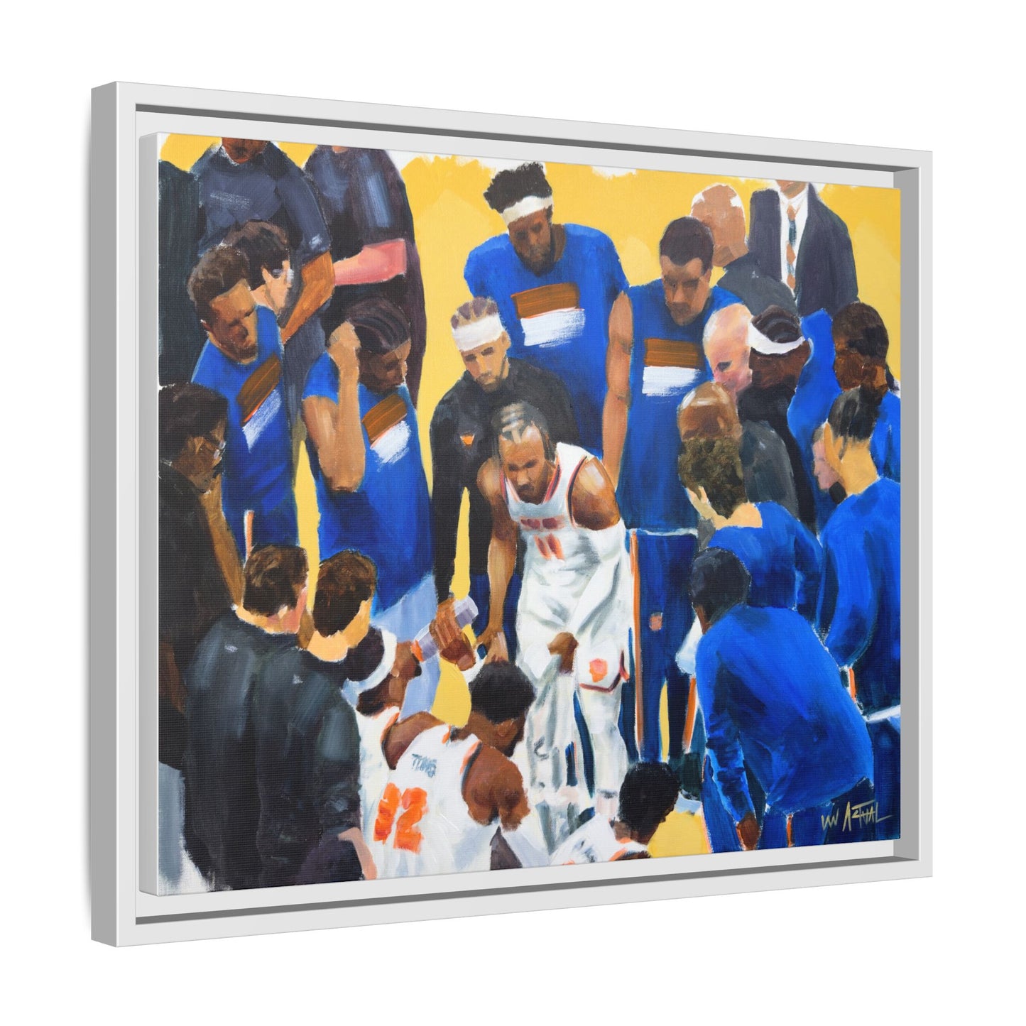 Brunson Timeout Speech - Framed Canvas Print of Original Painting