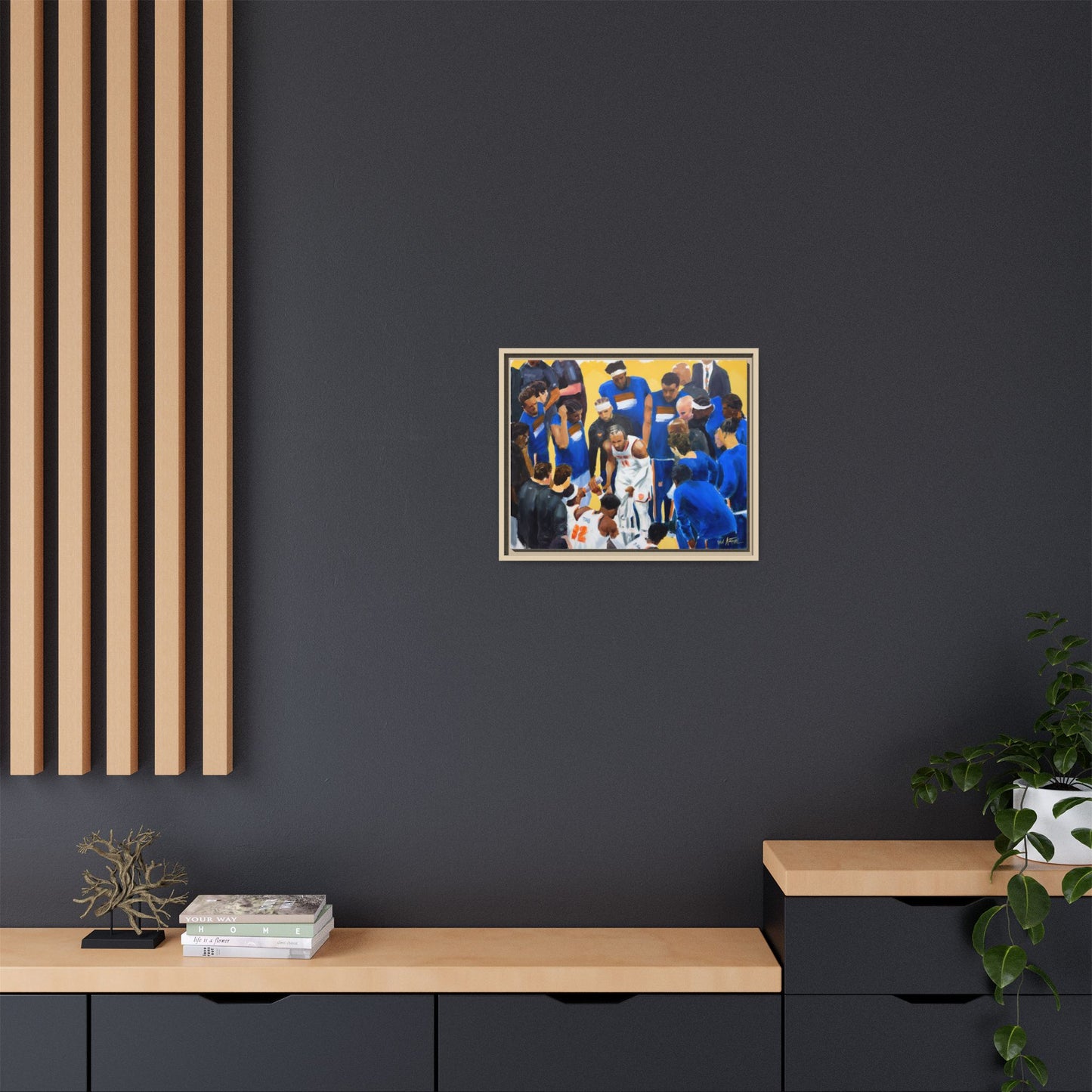 Brunson Timeout Speech - Framed Canvas Print of Original Painting