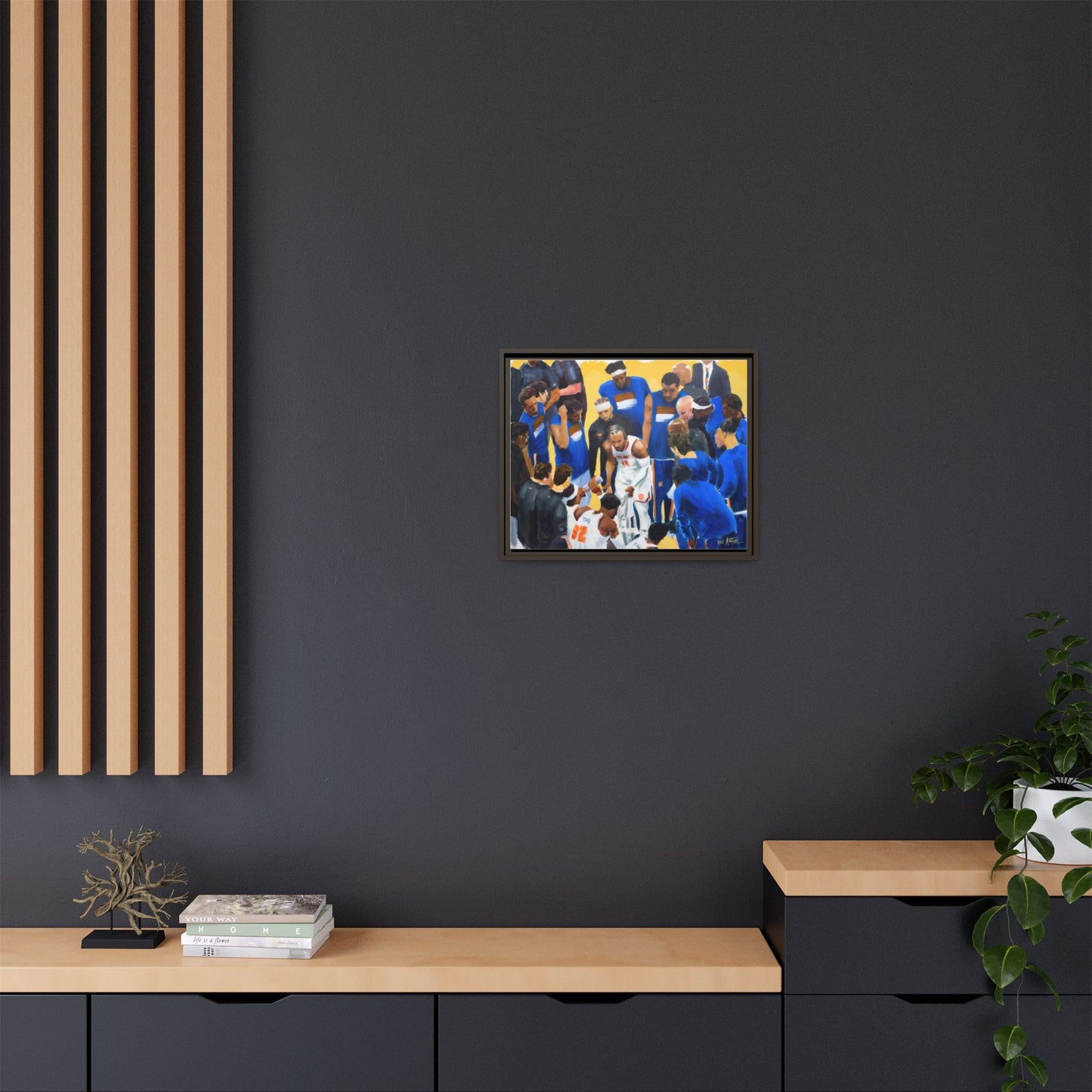 Brunson Timeout Speech - Framed Canvas Print of Original Painting