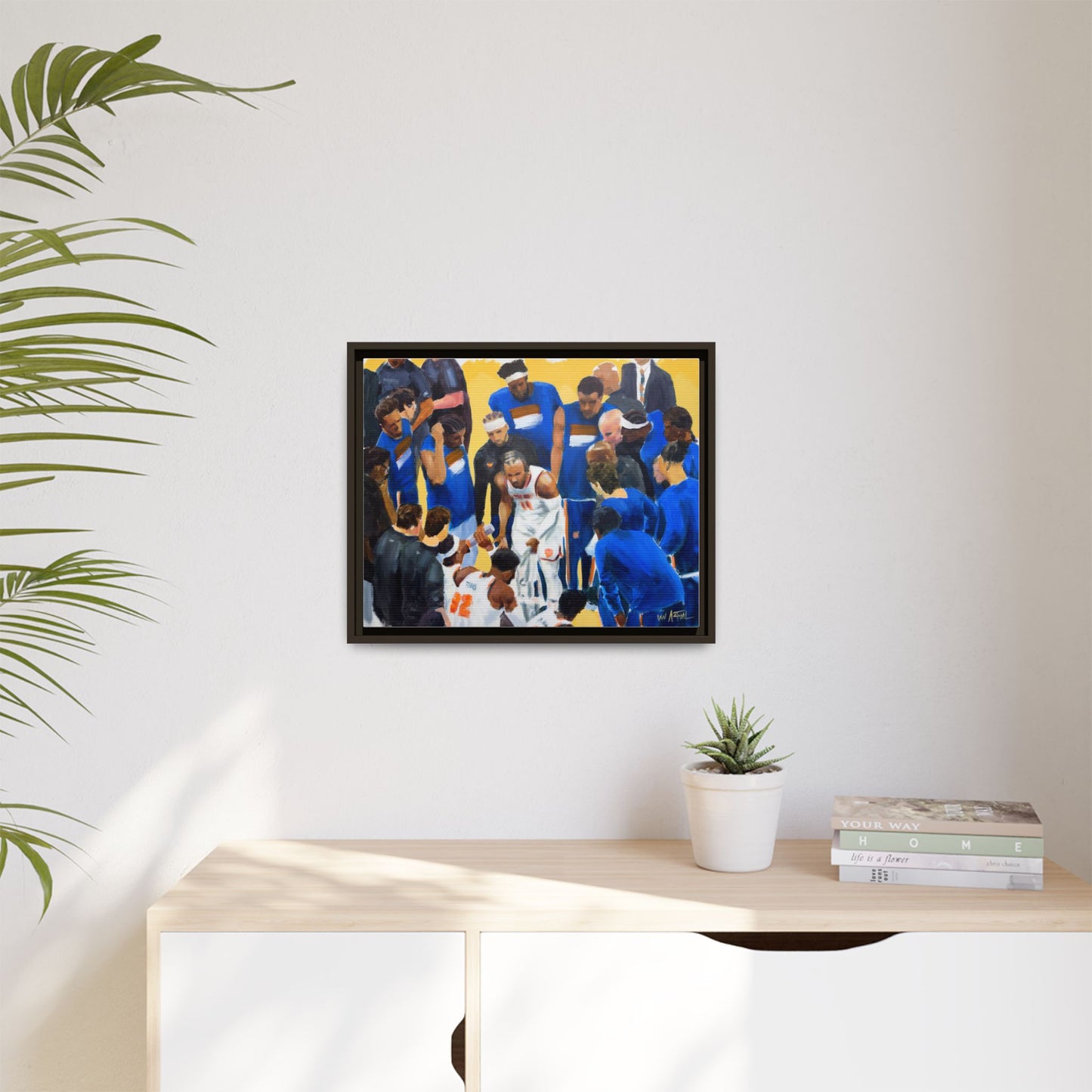 Brunson Timeout Speech - Framed Canvas Print of Original Painting