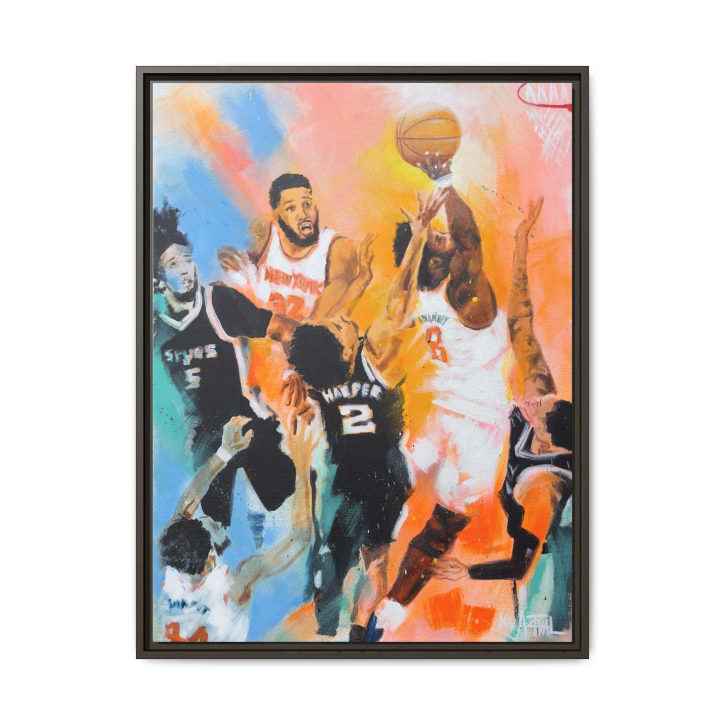 The Hand of OG Anunoby - Framed Canvas Print of Original Painting