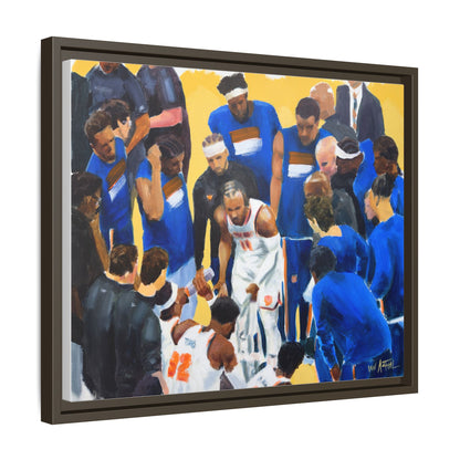 Brunson Timeout Speech - Framed Canvas Print of Original Painting