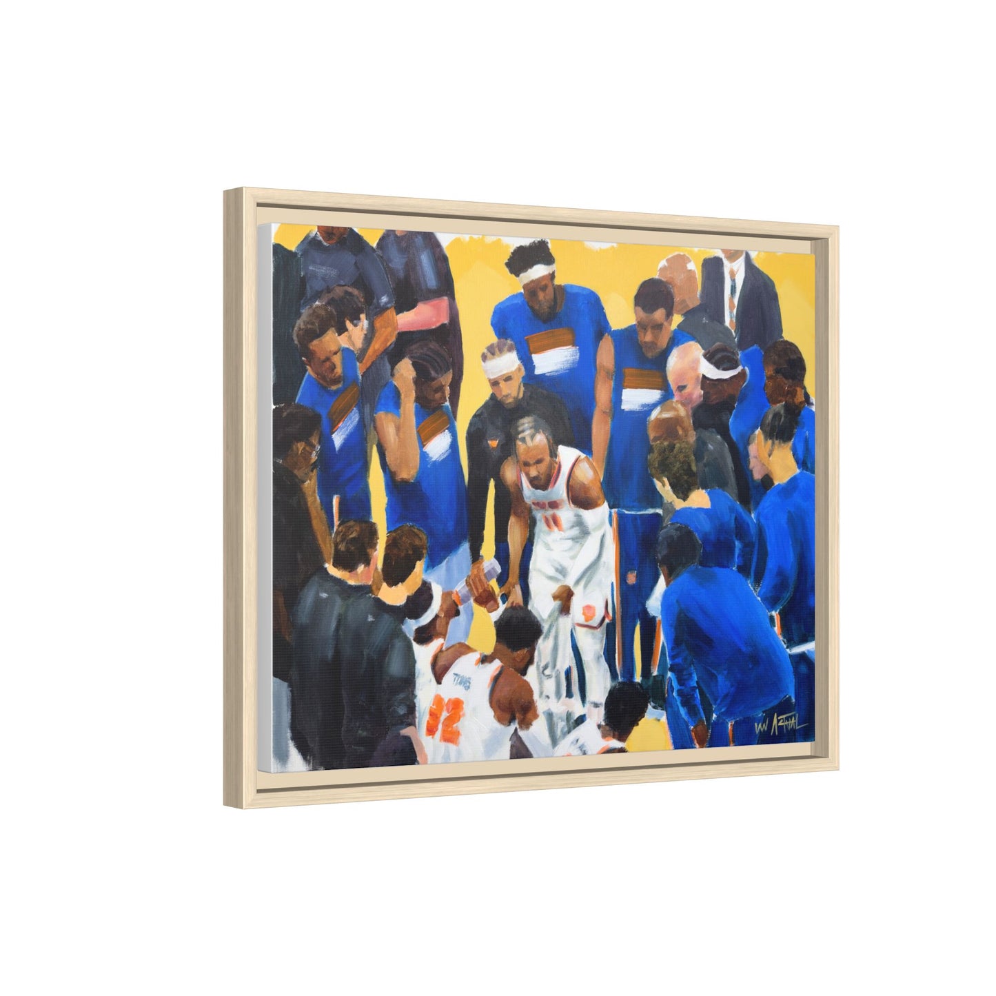 Brunson Timeout Speech - Framed Canvas Print of Original Painting