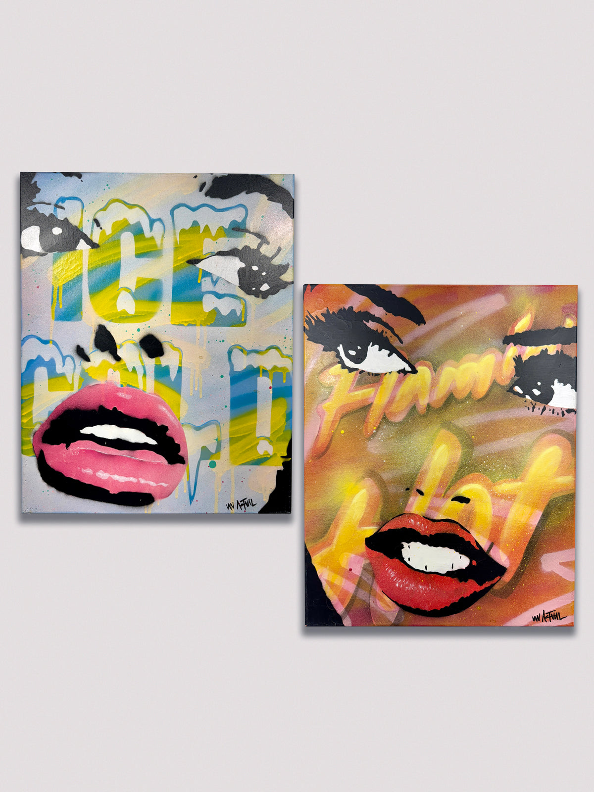 Hot Vs Cold - Both 16" x 20" Original Paintings