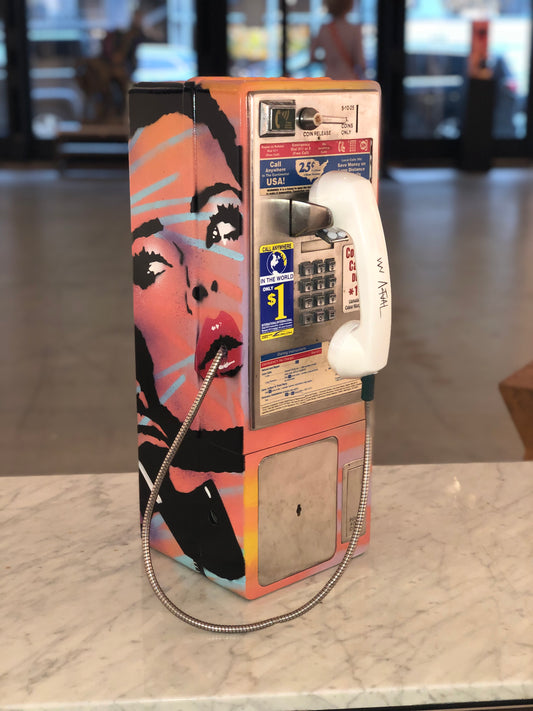 Make The Call 8 - Vintage Payphone – Original Pop Art Sculpture with Retro Nostalgia
