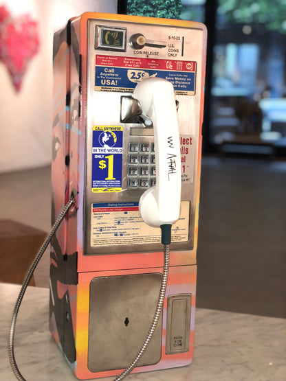Make The Call 8 - Vintage Payphone – Original Pop Art Sculpture with Retro Nostalgia