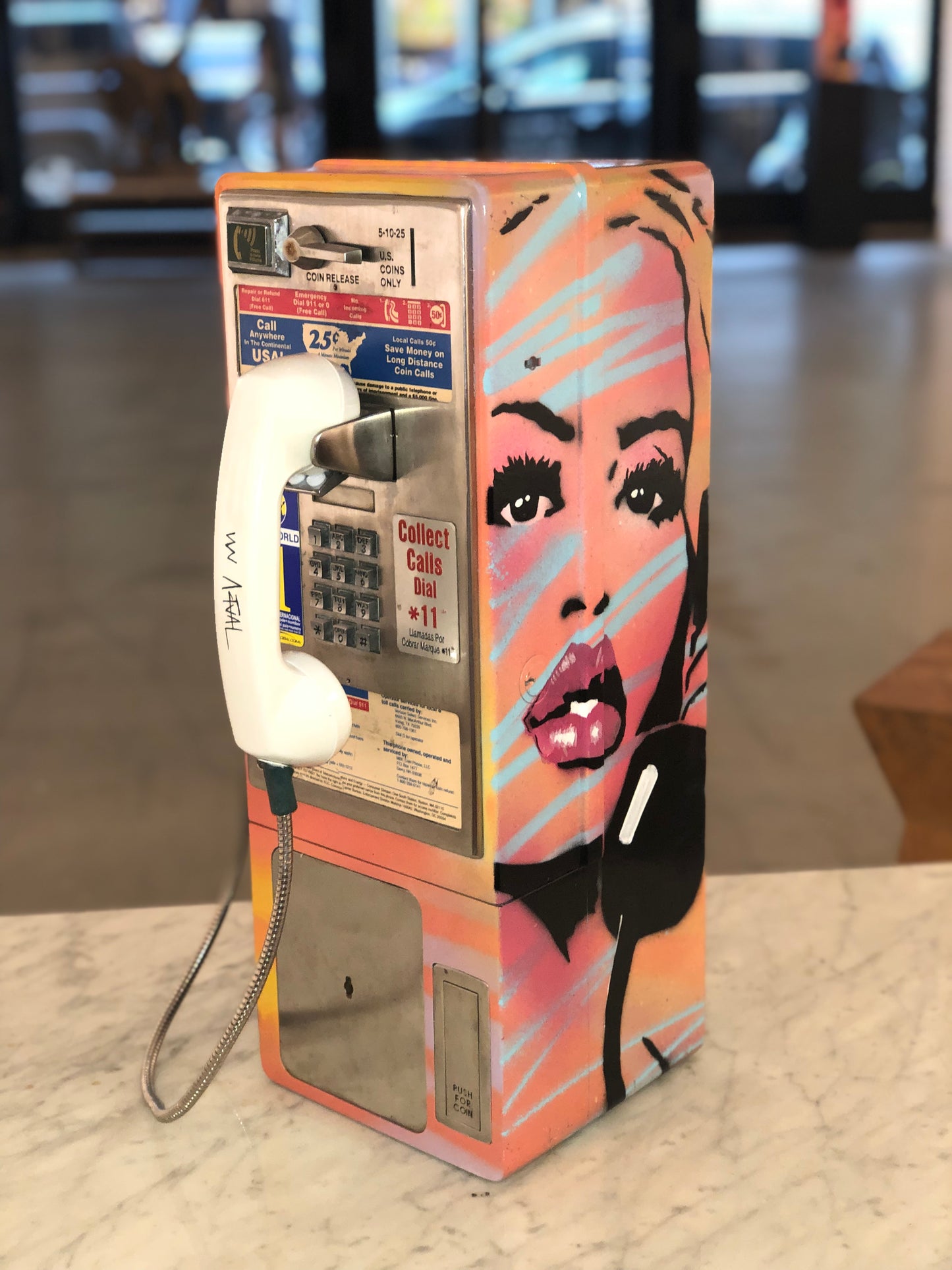 Make The Call 8 - Vintage Payphone – Original Pop Art Sculpture with Retro Nostalgia