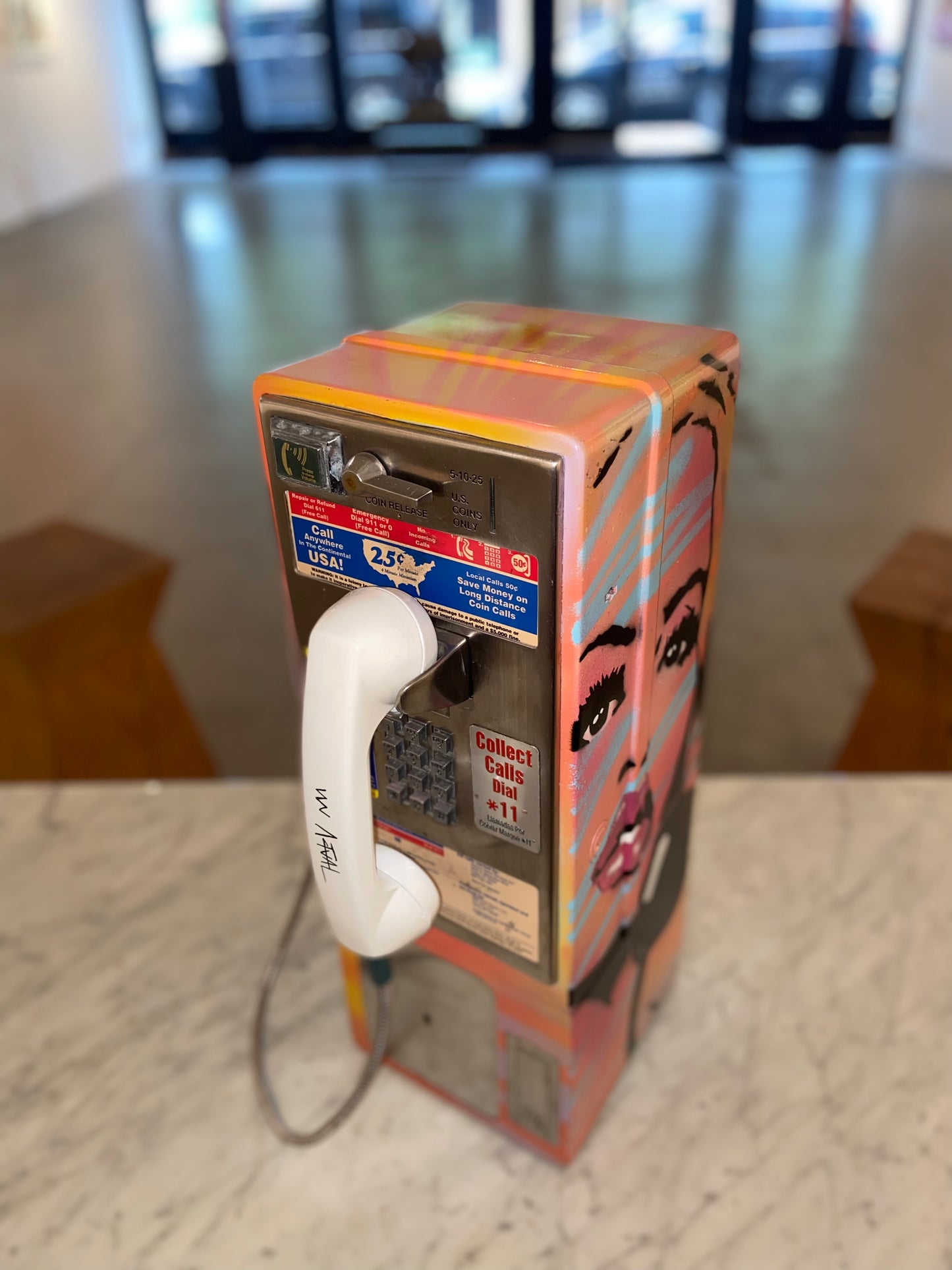 Make The Call 8 - Vintage Payphone – Original Pop Art Sculpture with Retro Nostalgia