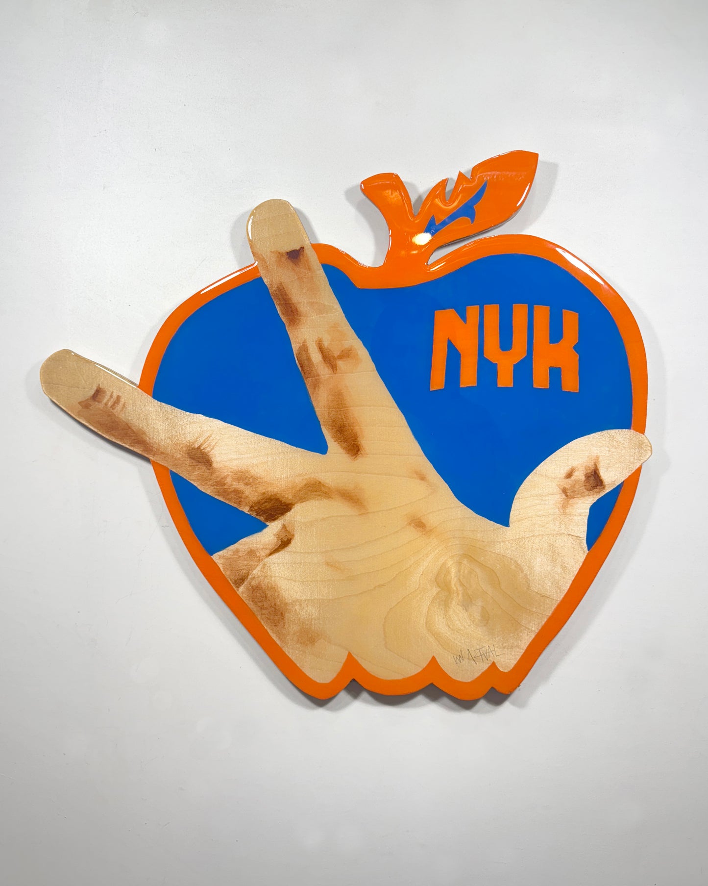 Handmade New York Knicks Jalen Brunson 3-Point Celebration Wood Wall Art - Open Edition