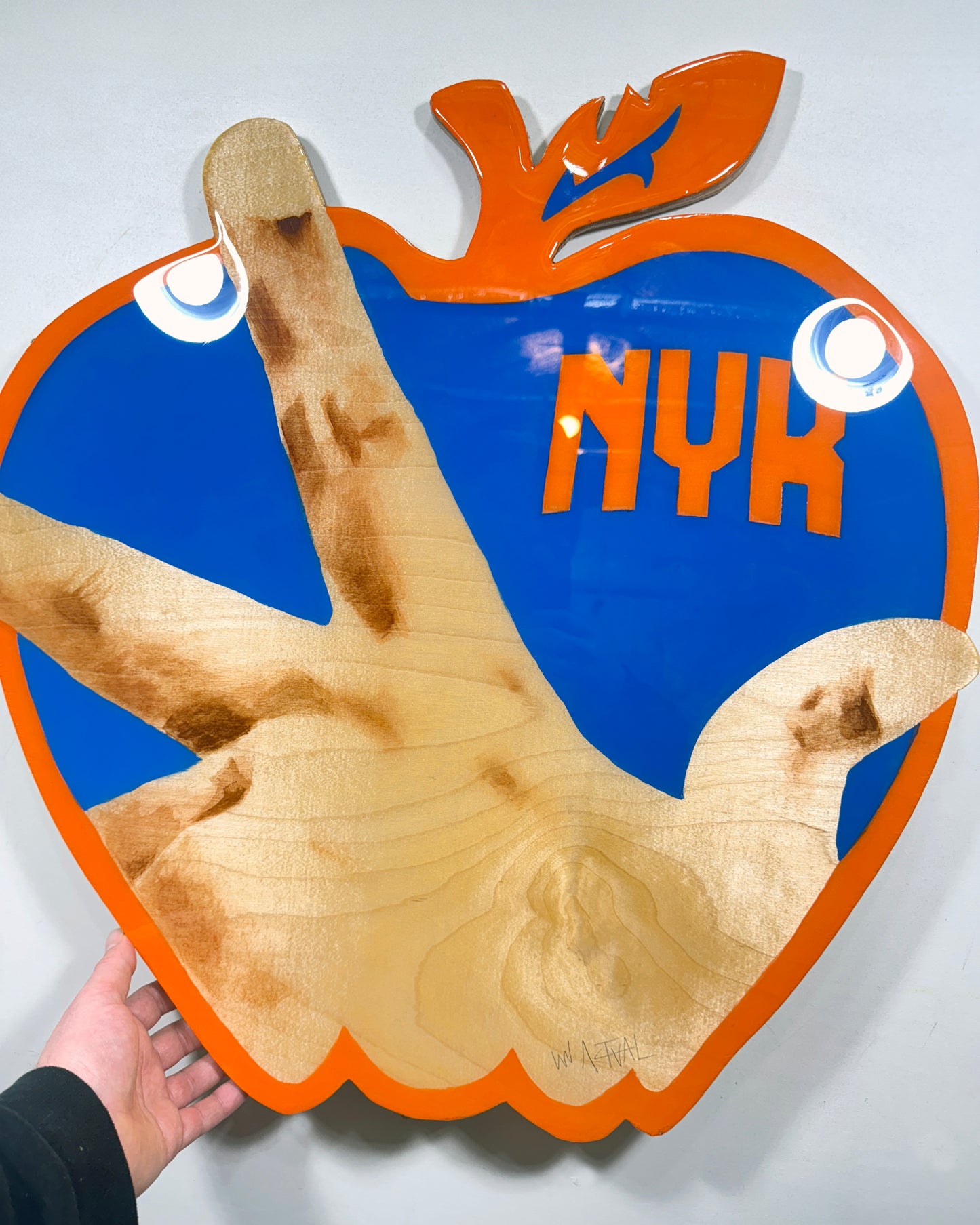 Handmade New York Knicks Jalen Brunson 3-Point Celebration Wood Wall Art - Open Edition