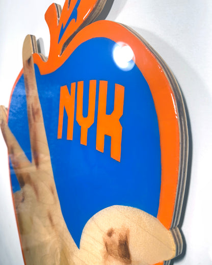 Handmade New York Knicks Jalen Brunson 3-Point Celebration Wood Wall Art - Open Edition