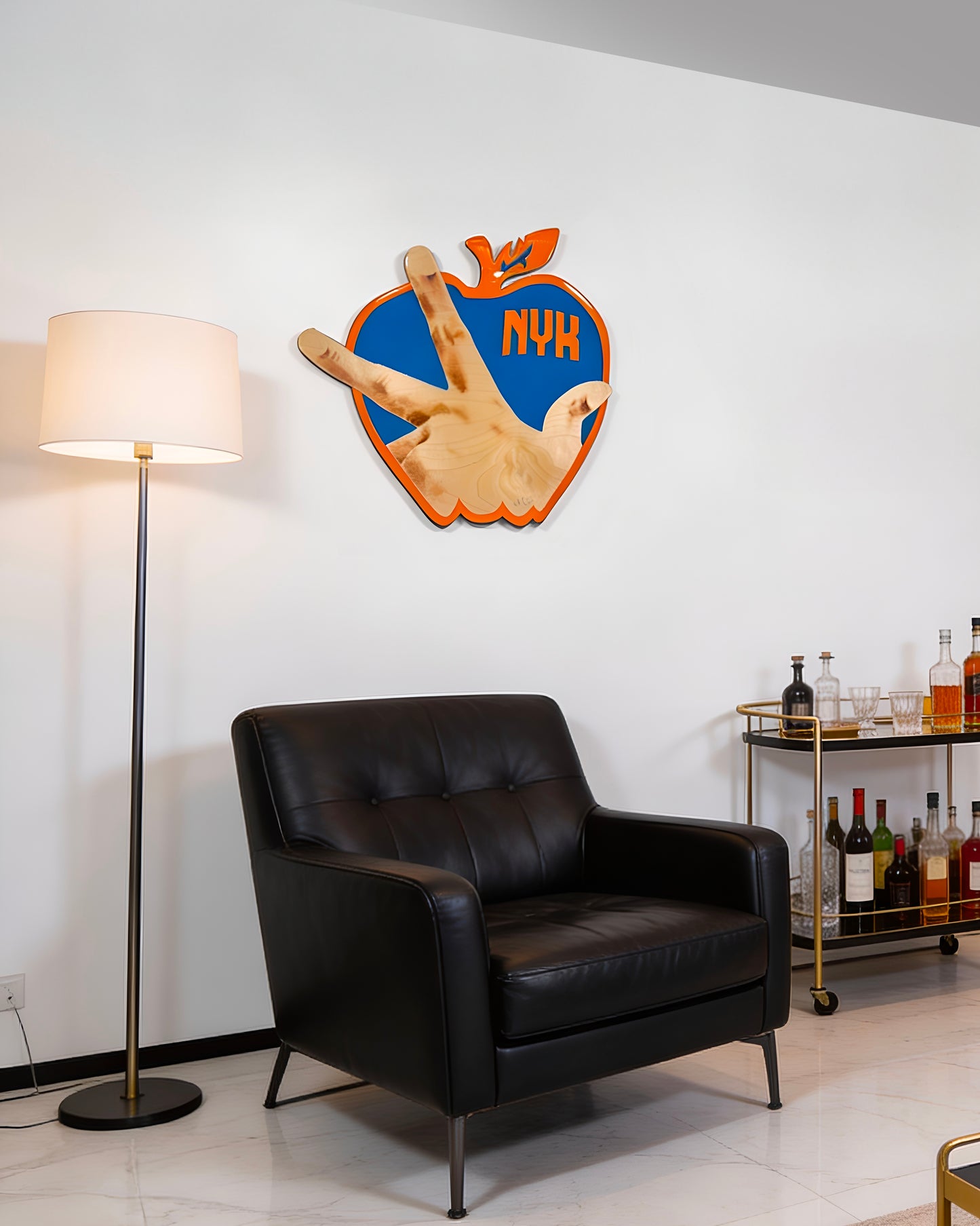 Handmade New York Knicks Jalen Brunson 3-Point Celebration Wood Wall Art - Open Edition