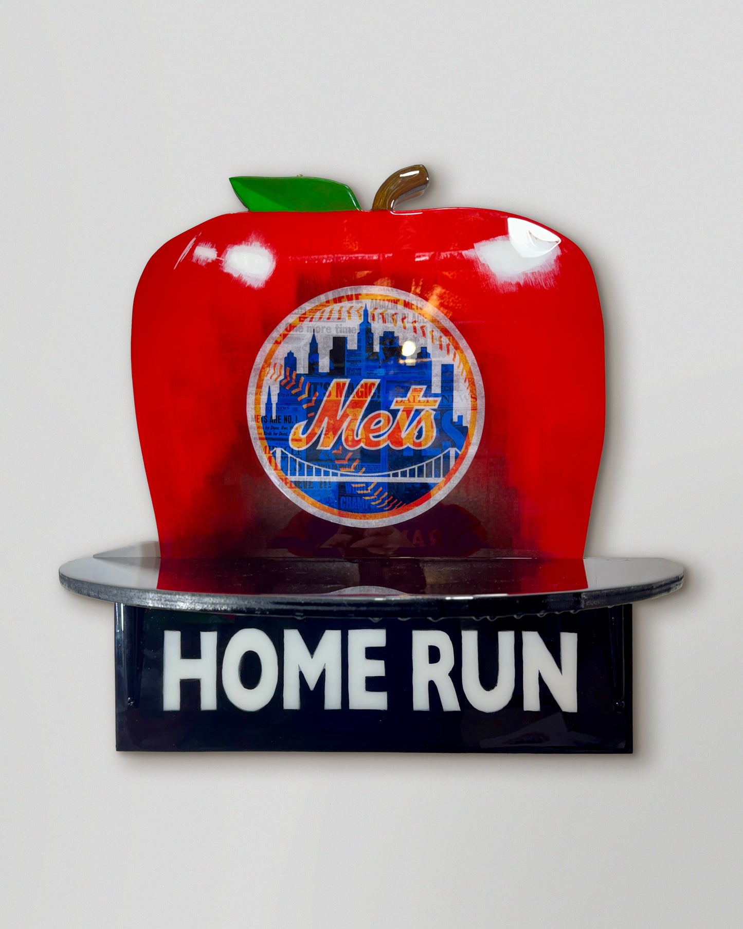 New York Mets “The Home Run Apple” Wall Art Shelf (1986 Tribute, Only 86 Made)