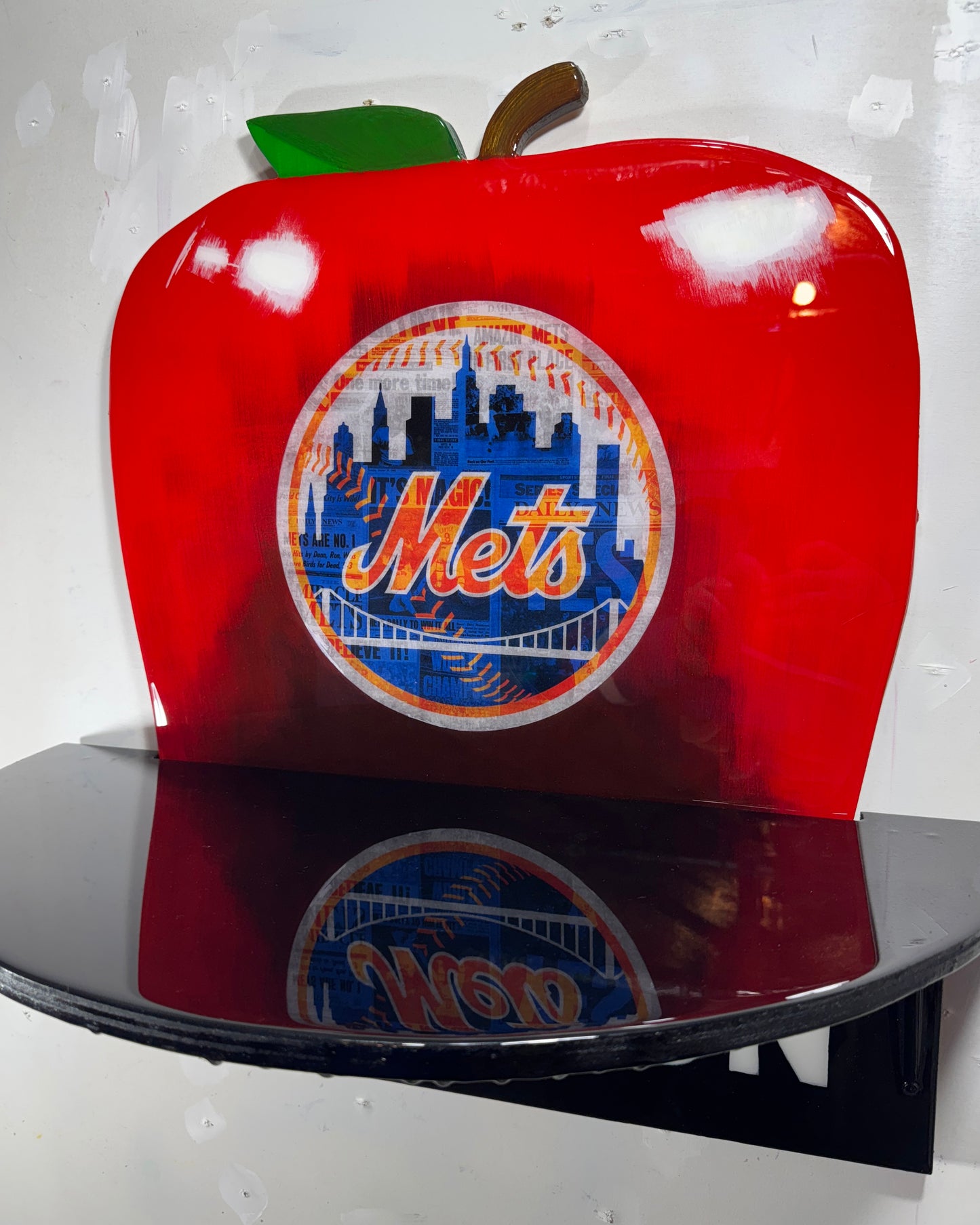 New York Mets “The Home Run Apple” Wall Art Shelf (1986 Tribute, Only 86 Made)