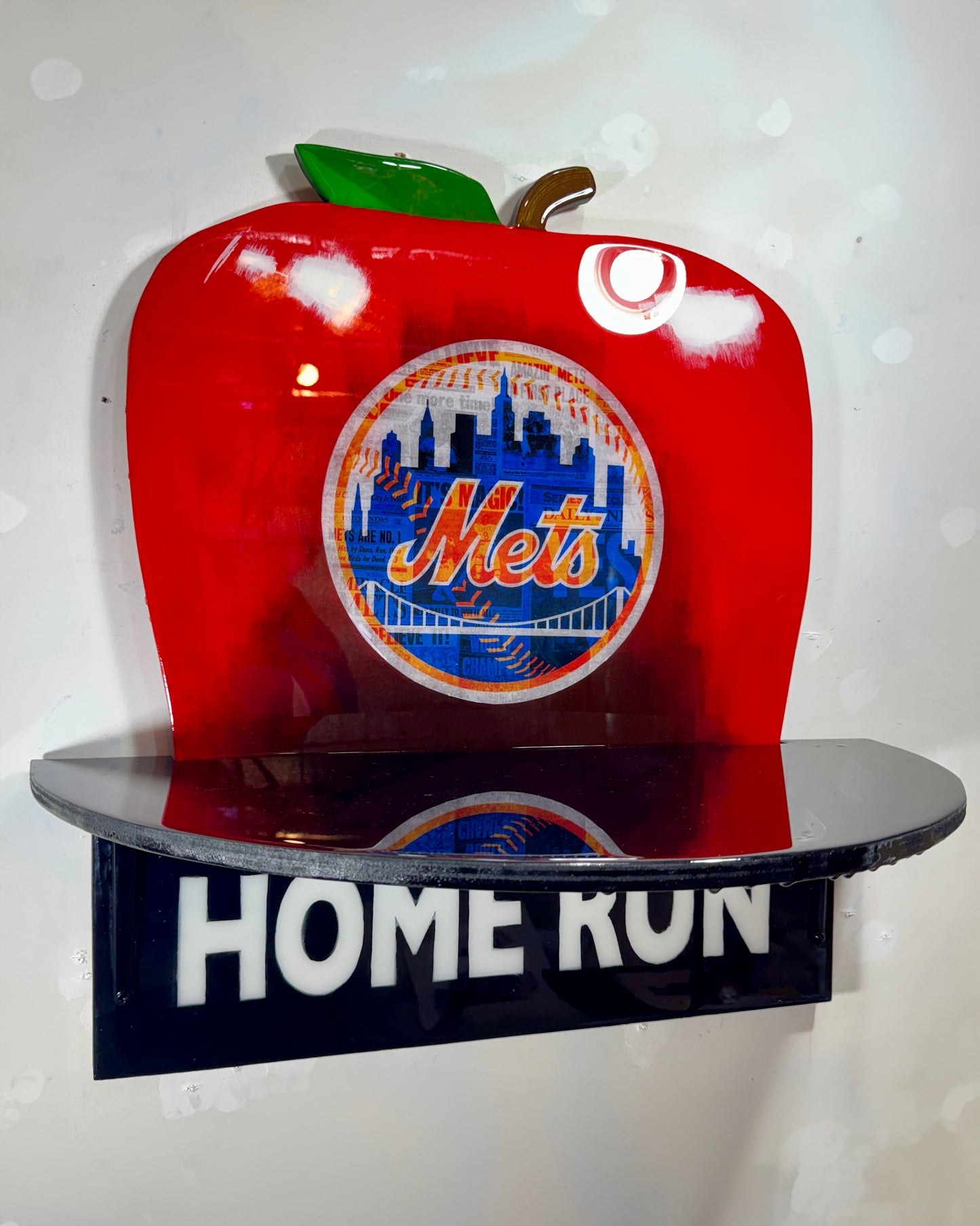 New York Mets “The Home Run Apple” Wall Art Shelf (1986 Tribute, Only 86 Made)