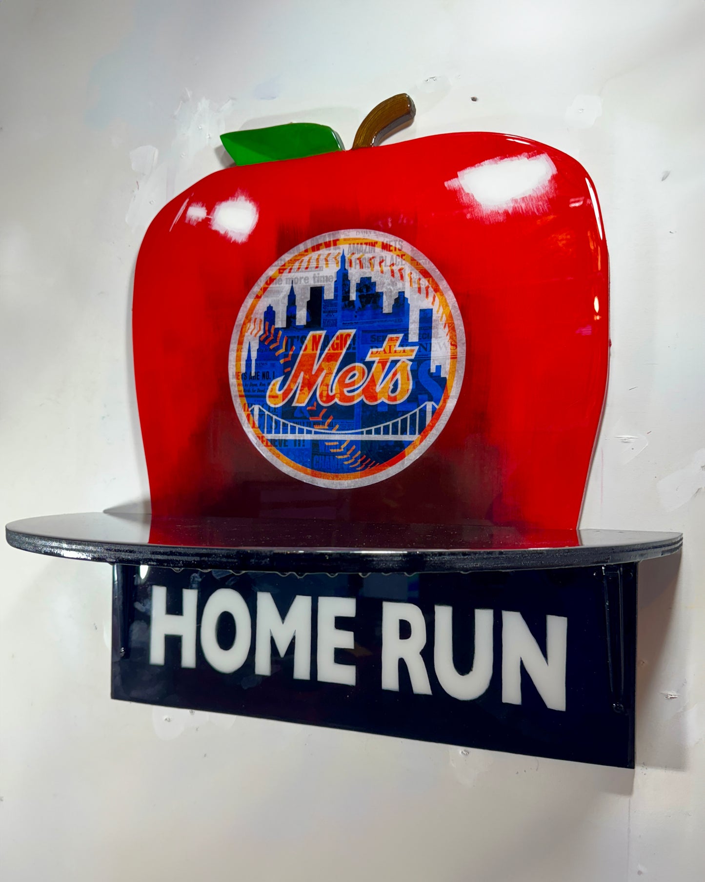 New York Mets “The Home Run Apple” Wall Art Shelf (1986 Tribute, Only 86 Made)