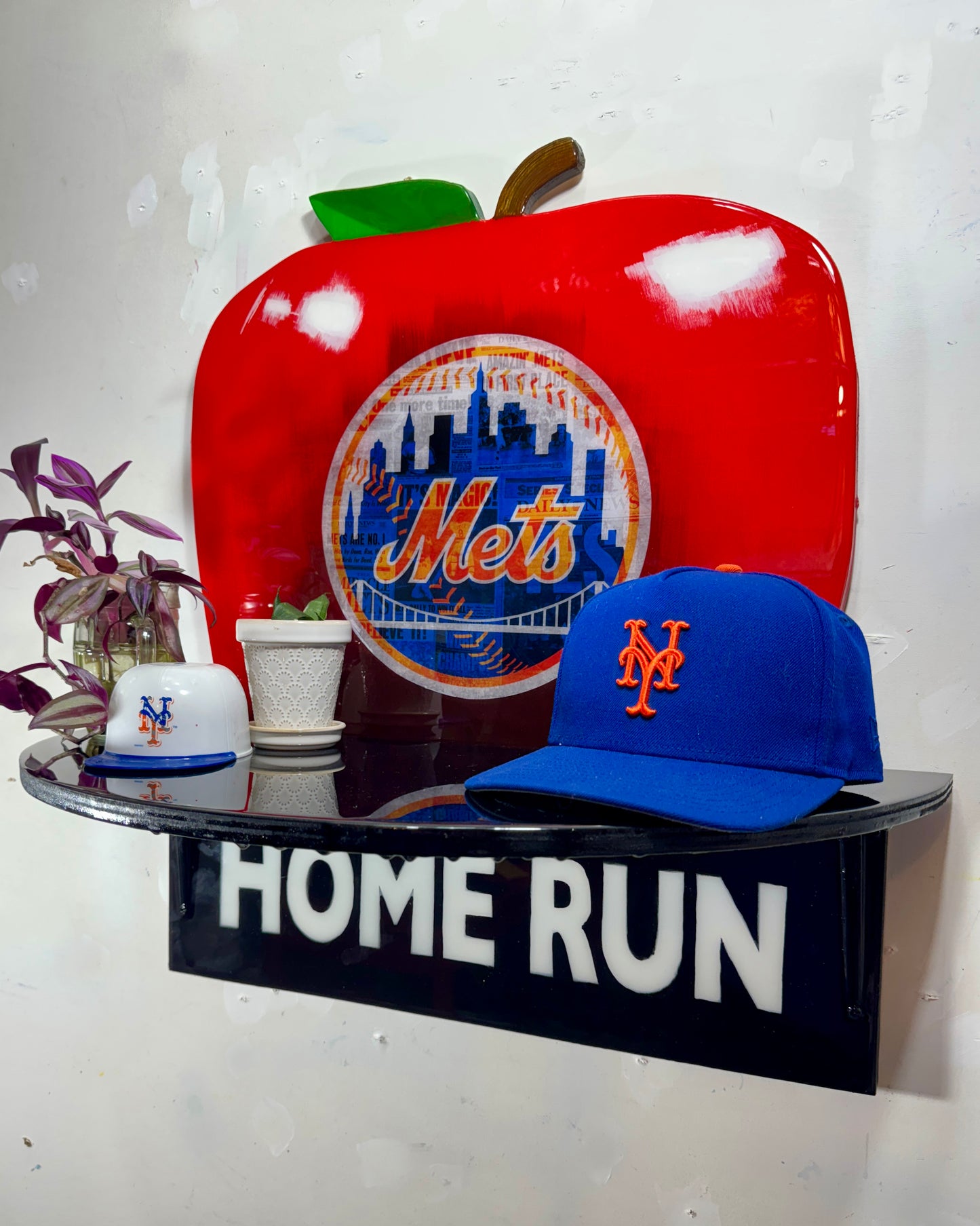 New York Mets “The Home Run Apple” Wall Art Shelf (1986 Tribute, Only 86 Made)