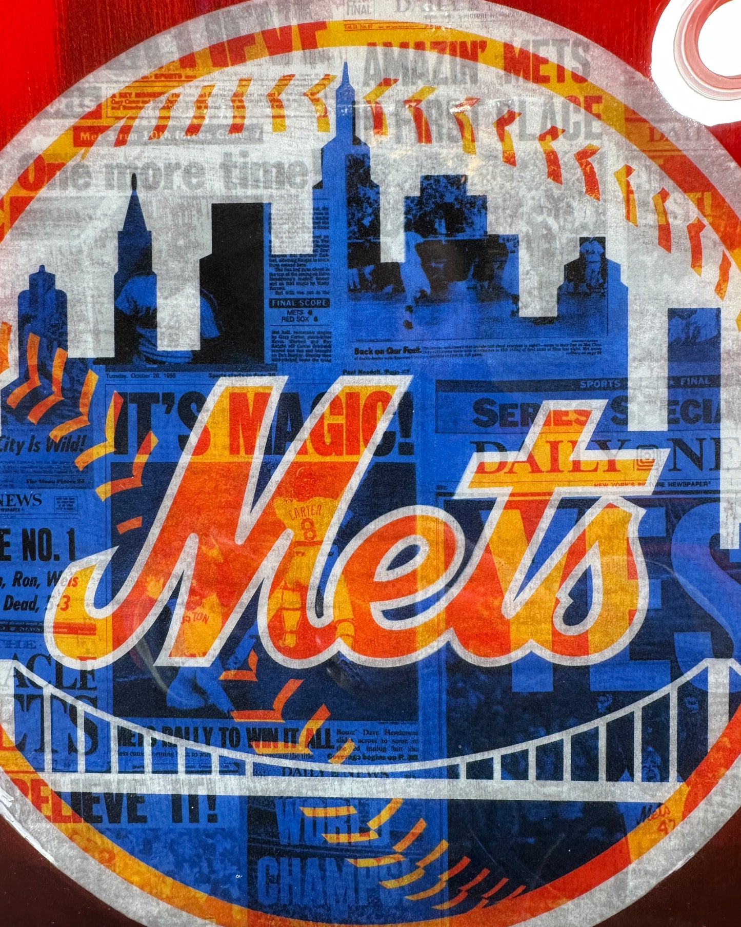 New York Mets “The Home Run Apple” Wall Art Shelf (1986 Tribute, Only 86 Made)