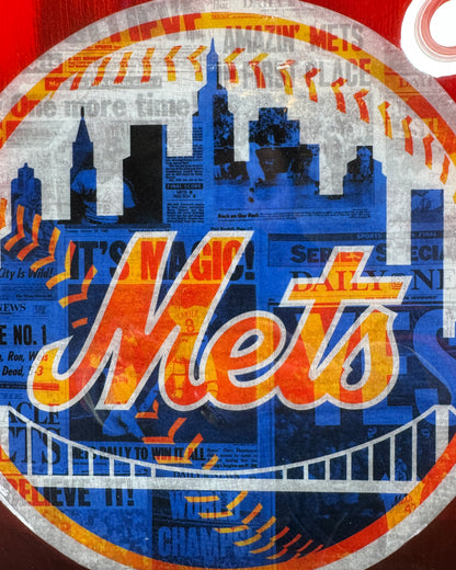 New York Mets “The Home Run Apple” Wall Art Shelf (1986 Tribute, Only 86 Made)