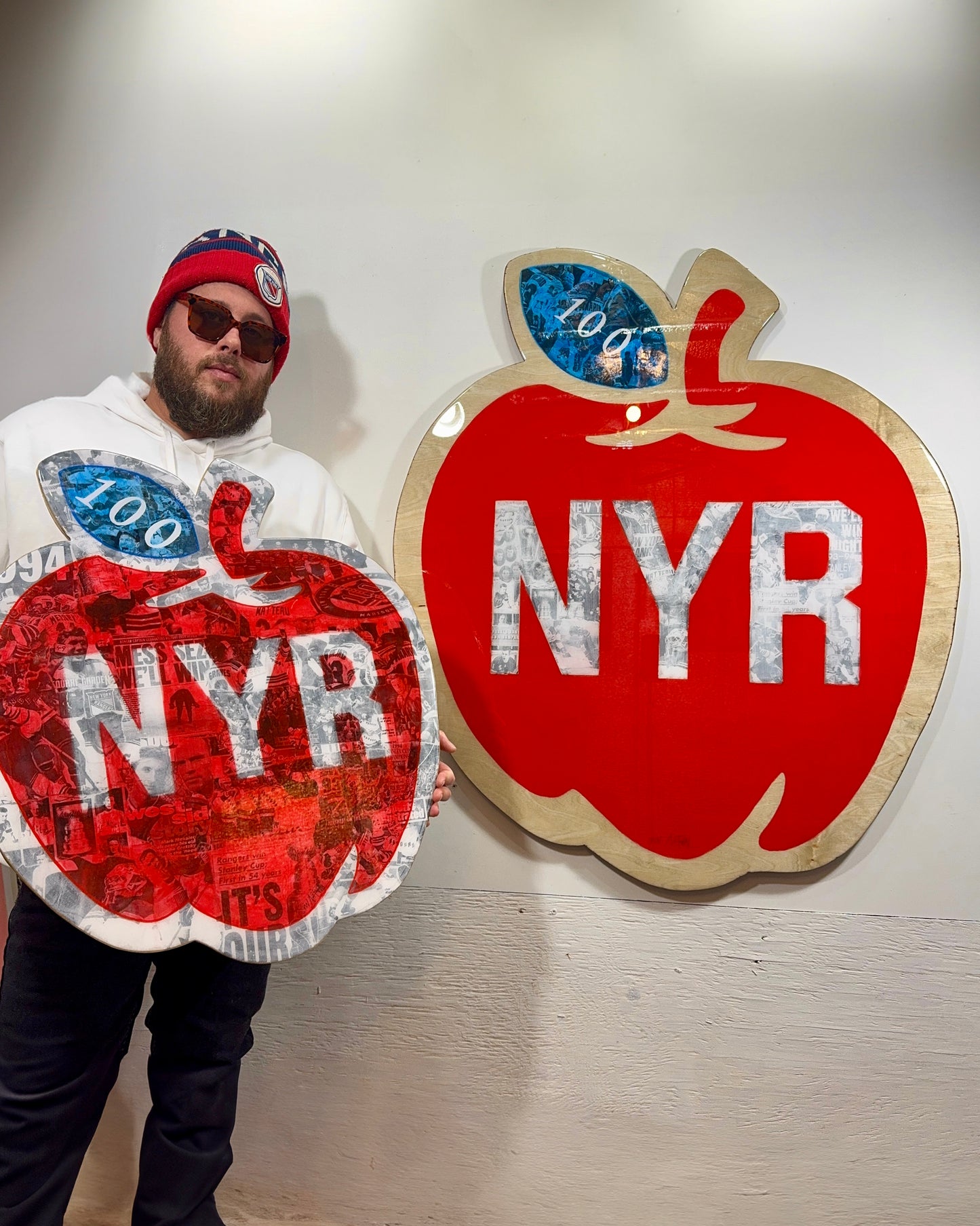 New York Rangers Centennial Handcrafted Art – 36" Limited Edition Birch Wood Collage (Only 100 Made)