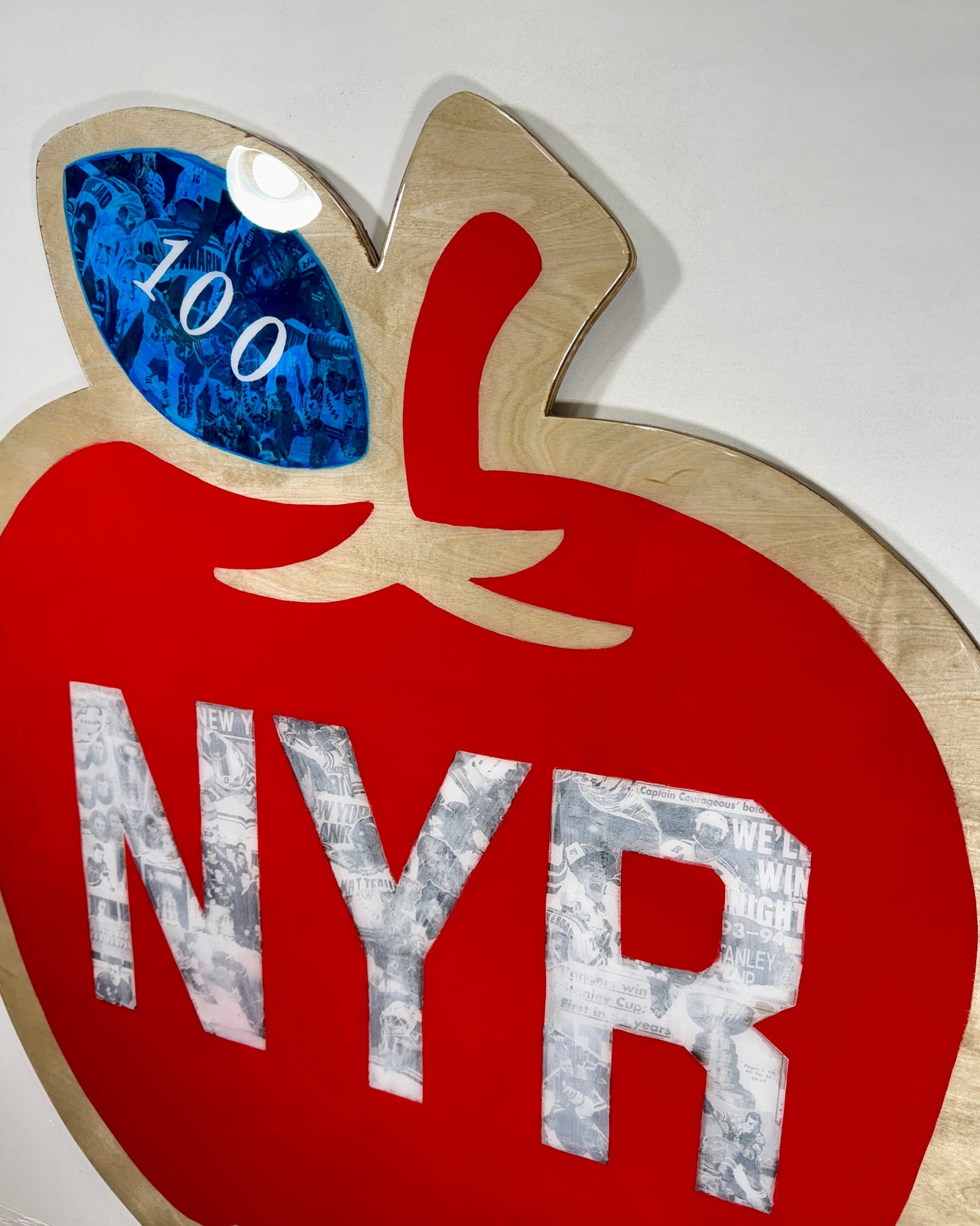 New York Rangers Centennial Handcrafted Art – 36" Limited Edition Birch Wood Collage (Only 100 Made)