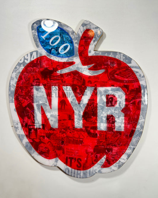 New York Rangers Centennial Handcrafted Art 24" Limited Edition Birch Wood Collage (Only 100 Made)