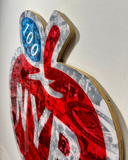 New York Rangers Centennial Handcrafted Art 24" Limited Edition Birch Wood Collage (Only 100 Made)