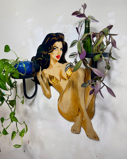 Vintage Pin-Up Girl Plant Holder Display