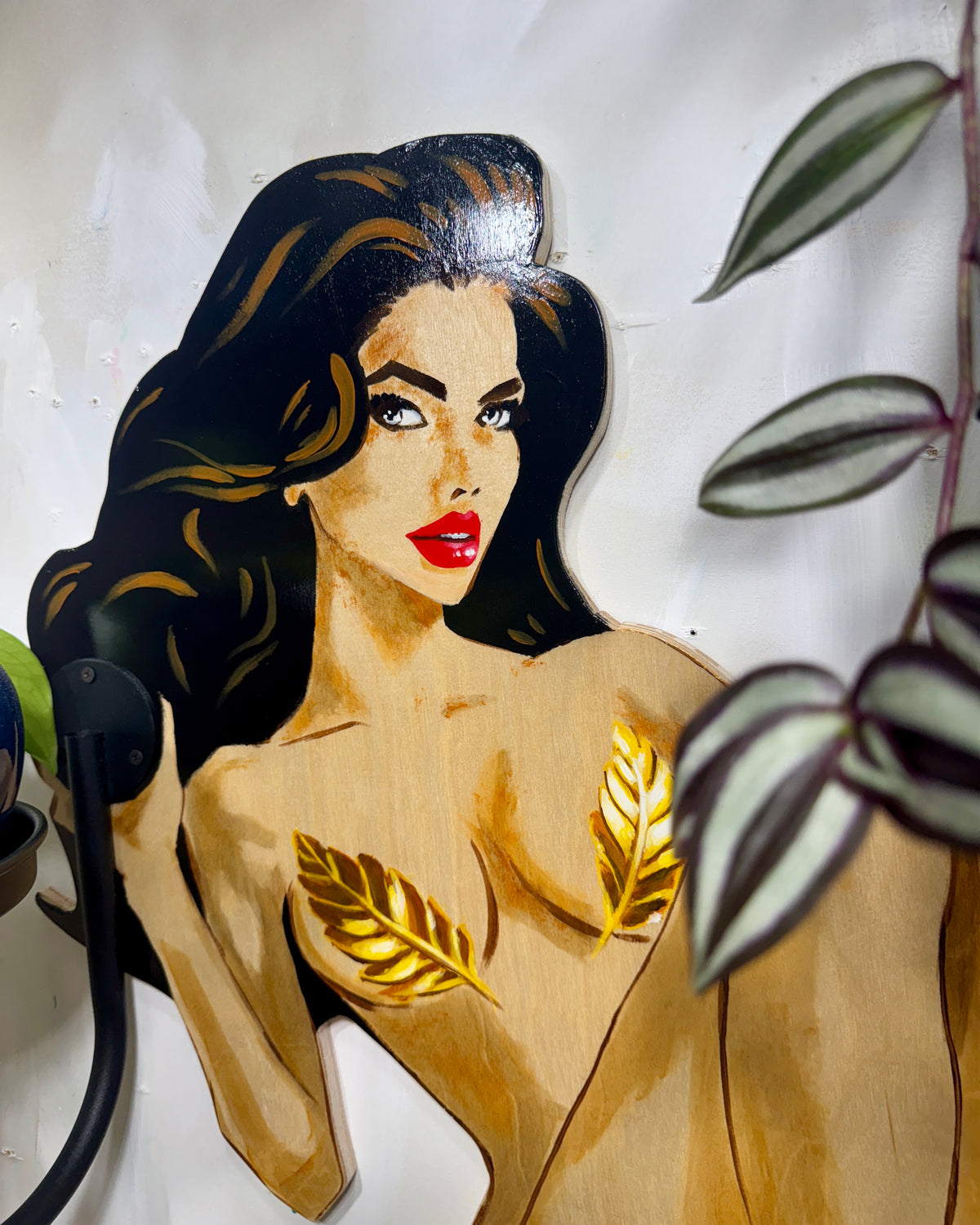 Vintage Pin-Up Girl Plant Holder Display