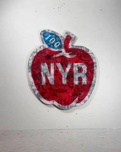 New York Rangers Centennial Handcrafted Art 24" Limited Edition Birch Wood Collage (Only 100 Made)