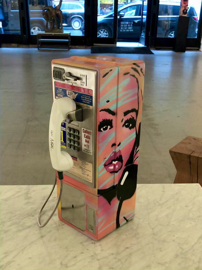 Make The Call 8 - Vintage Payphone – Original Pop Art Sculpture with Retro Nostalgia