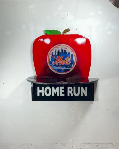 New York Mets “The Home Run Apple” Wall Art Shelf (1986 Tribute, Only 86 Made)
