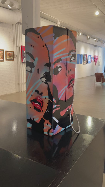 Make The Call 8 - Vintage Payphone – Original Pop Art Sculpture with Retro Nostalgia