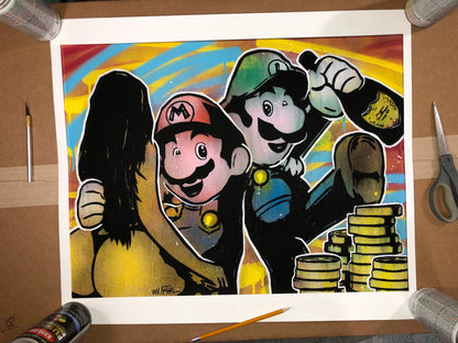 Mario and Luigi Toast To A Happy Ending Limited Edition Print